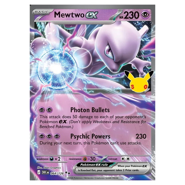 Pokémon TCG: 30th Celebration Mewtwo ex (064/128 Double Rare)