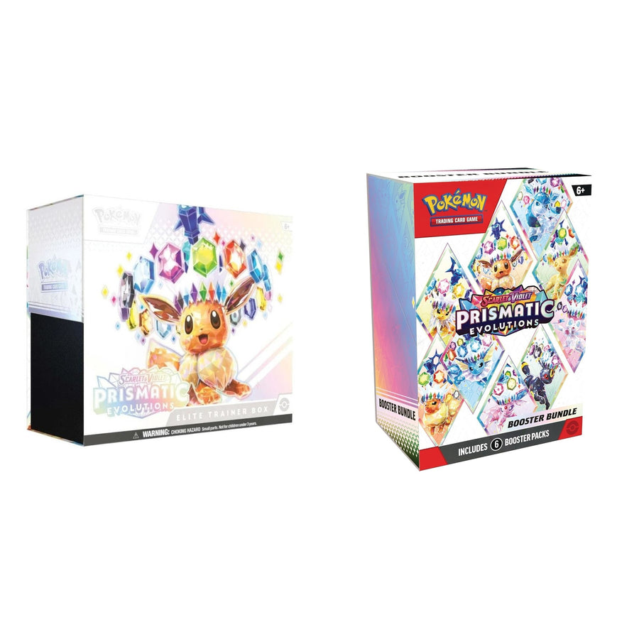 Pokémon TCG: Scarlet & Violet Prismatic Evolutions Costco ETB + Booster Bundle (2-Pack)