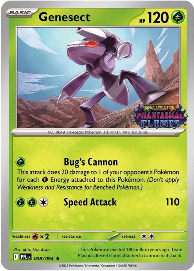 Pokémon TCG: Mega Evolution Phantasmal Flames Genesect (008/094 Stamped Promo)