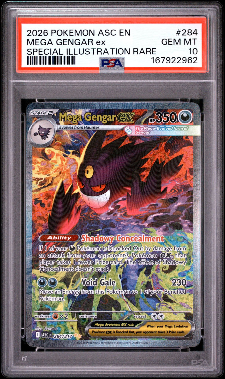 Pokémon TCG: Mega Gengar ex - Ascended Heroes 284/217 (Special Illustration Rare) - PSA 10