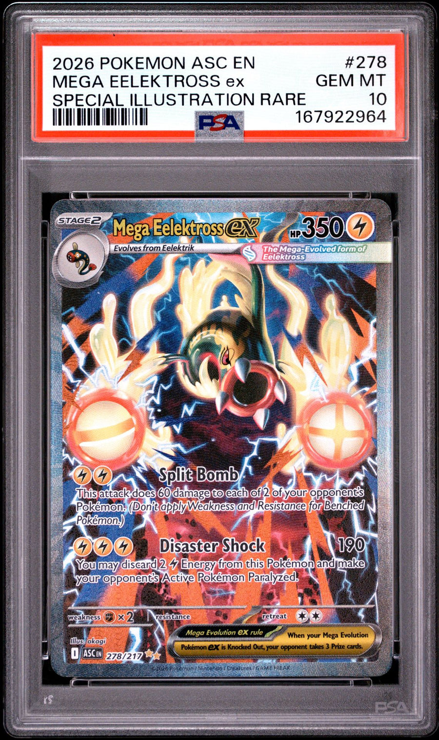 Pokémon TCG: Mega Eelektross ex - Ascended Heroes 278/217 (Special Illustration Rare) - PSA 10