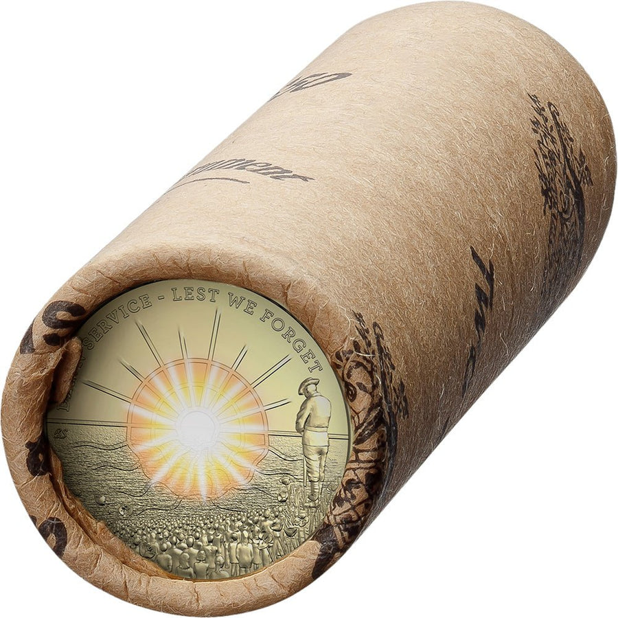 Australia 2026 Anzac Dawn Service $2 Coloured Uncirculated 25-Coin Mint Roll