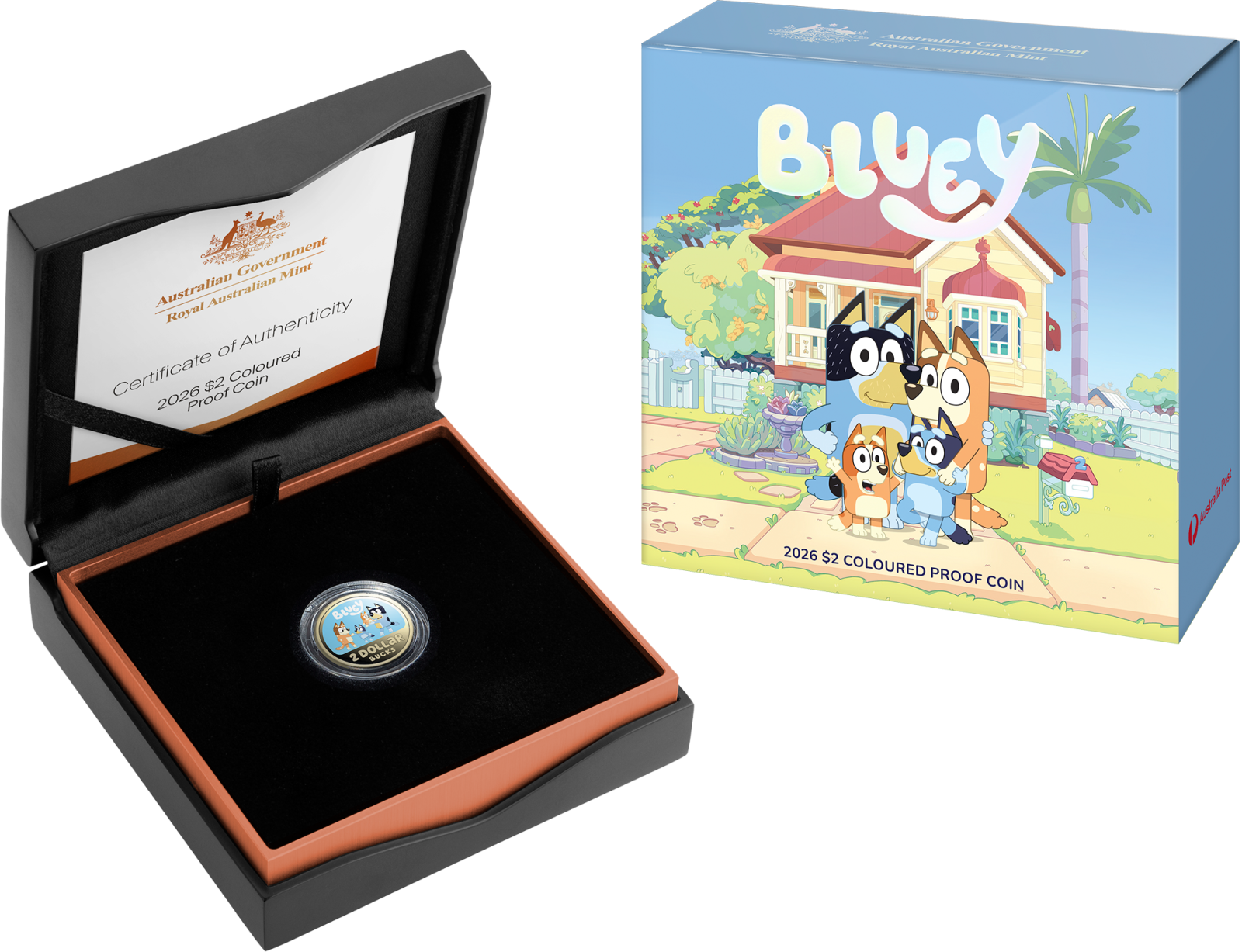 2026 Bluey $2 Coloured AlBr Proof Coin