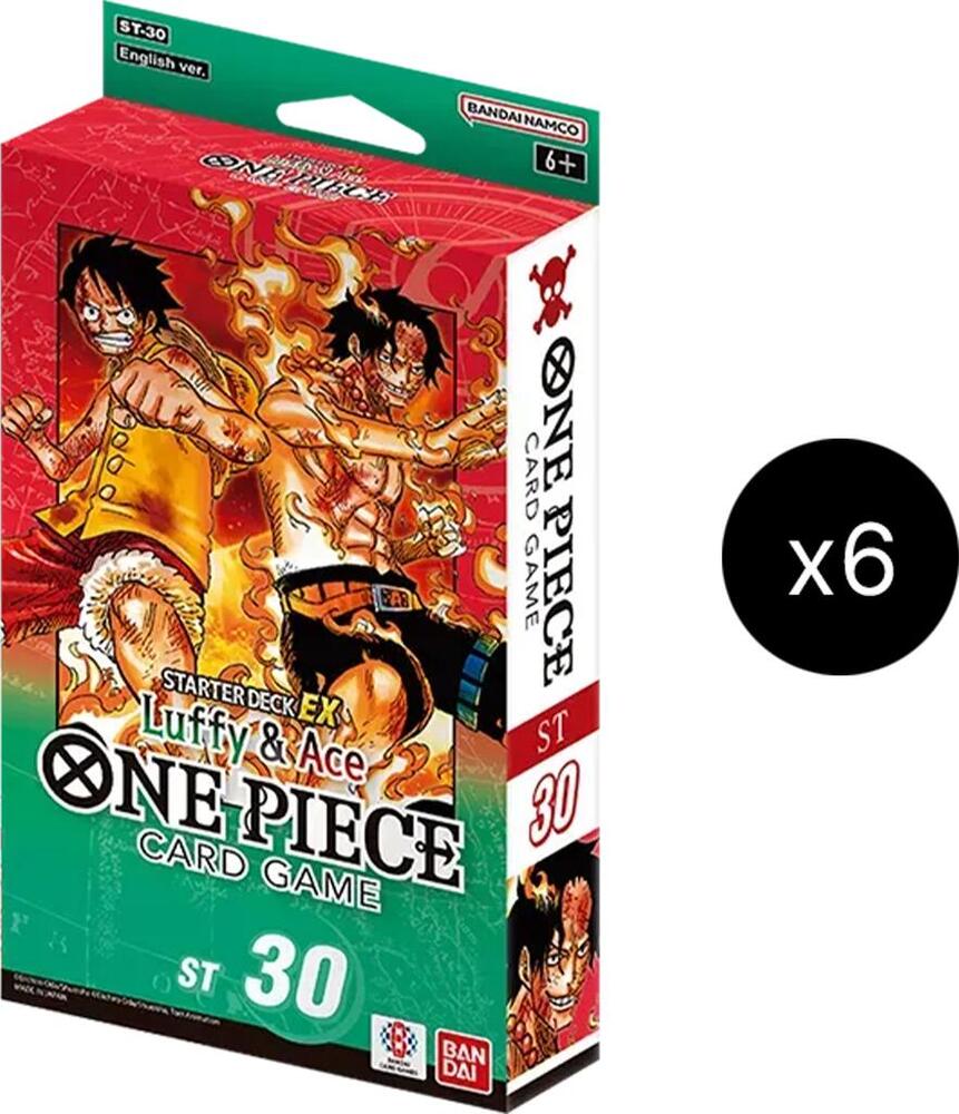 One Piece Card Game: Luffy & Ace Starter Deck EX [ST-30] - Sealed Display (6 Decks)
