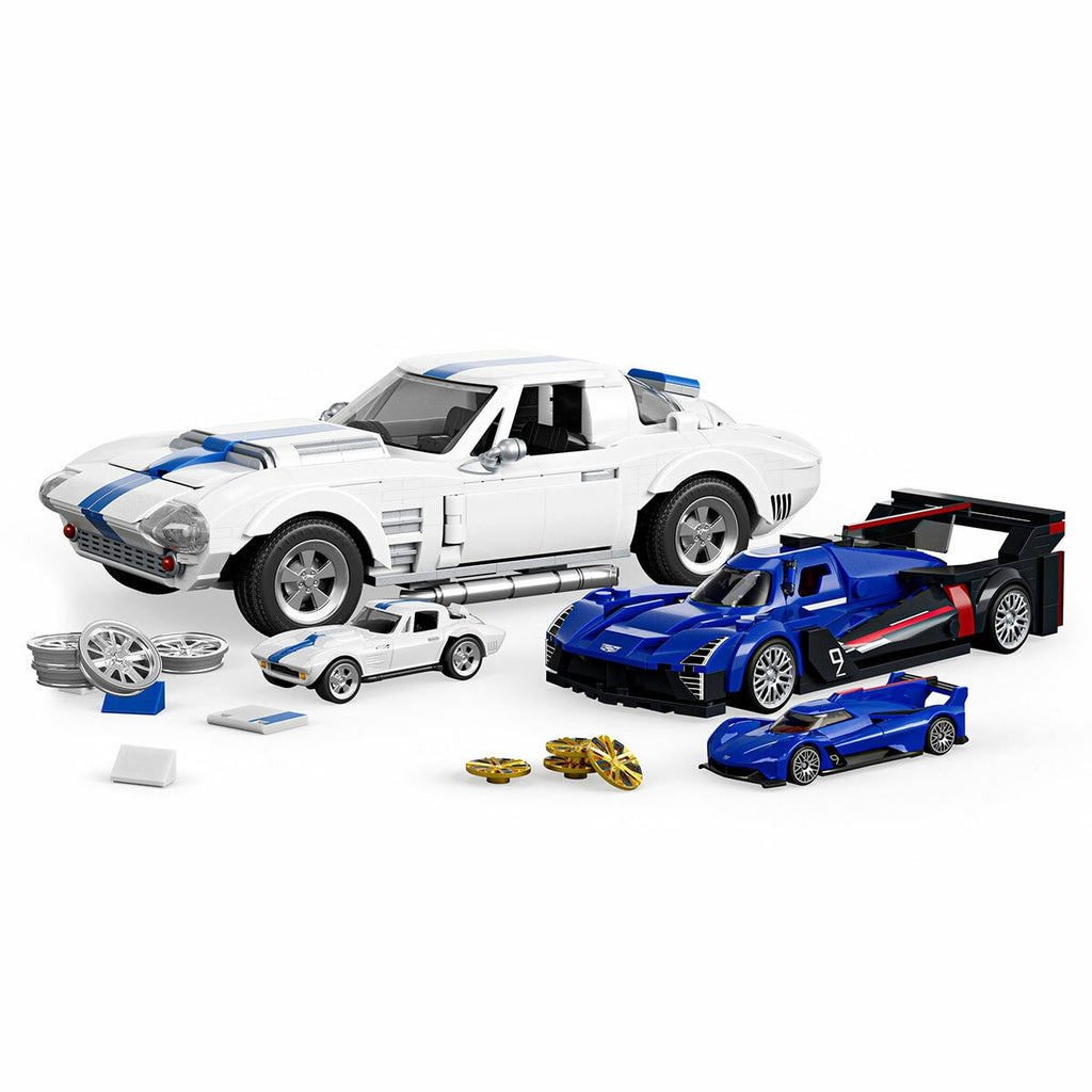 Mattel Brick Shop Hot Wheels Cadillac & Corvette Building Set Bundle JMC65 1154
