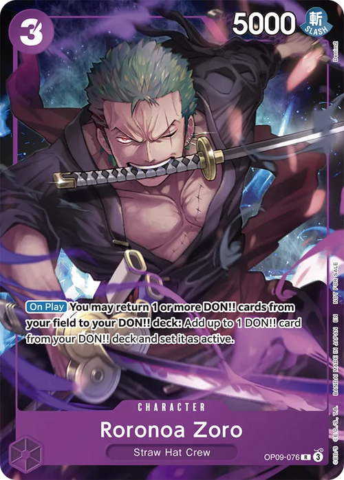 One Piece Card Game: Roronoa Zoro (OP09-076) - Welcome Pack Vol.2 Alt Art Promo