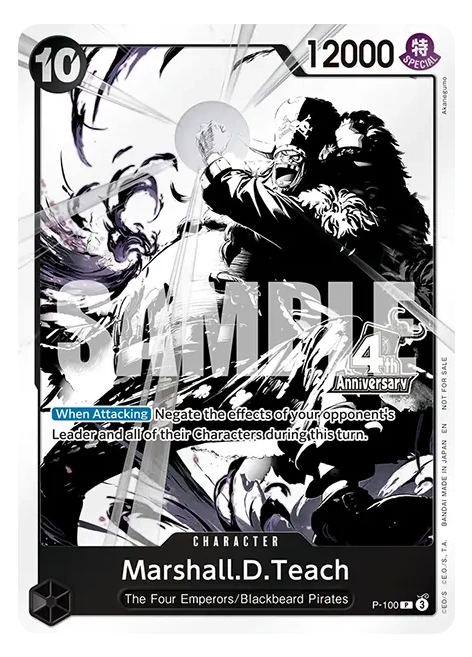 One Piece Card Game: Marshall D. Teach Promo (P-100) - 4th Anniversary Treasure Pack (English)