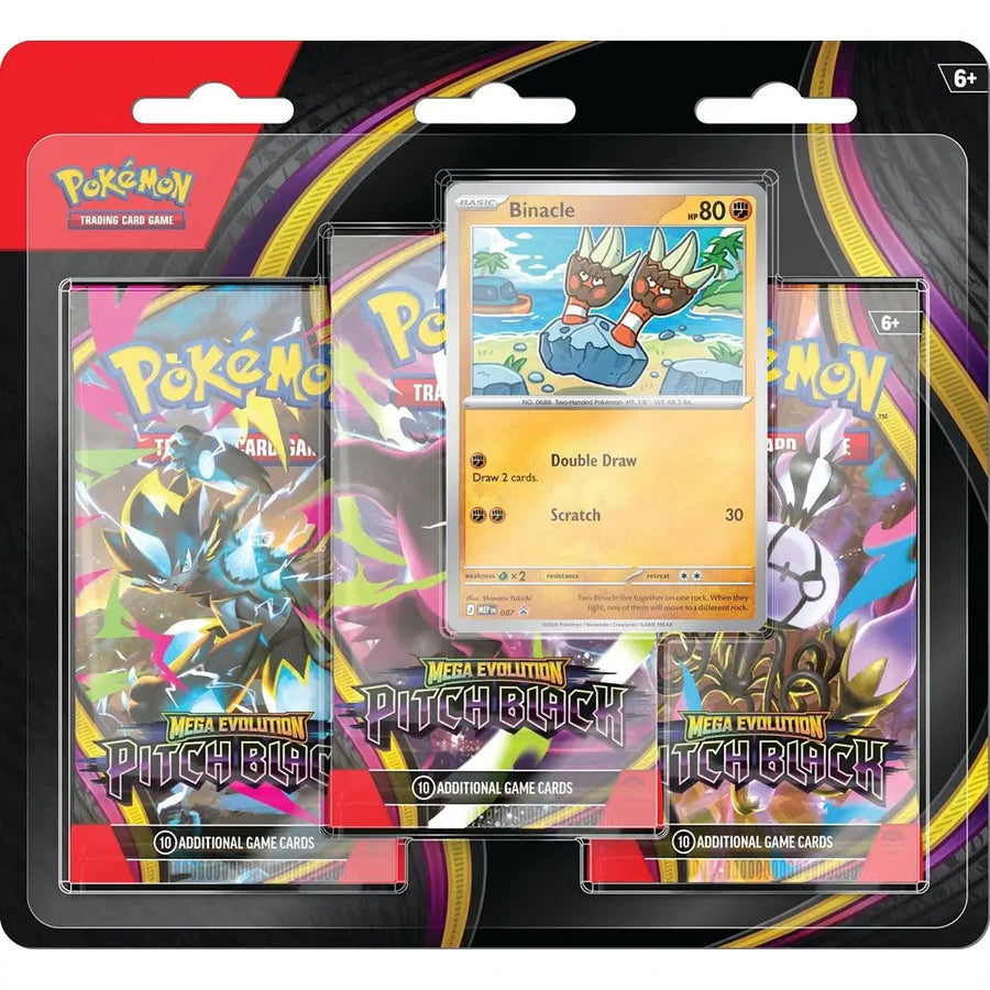 Pokémon TCG: Mega Evolution Pitch Black 3-Pack Blister (Presale — Releases 17 July 2026)