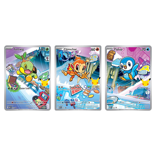 Pokémon TCG: 30th Anniversary Sinnoh First Partner Promo Set - Turtwig, Chimchar & Piplup (MEP 040-042)