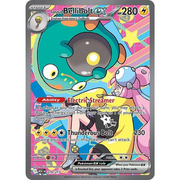 Pokémon TCG: Iono’s Bellibolt ex (279/217) - Special Illustration Rare - Ascended Heroes