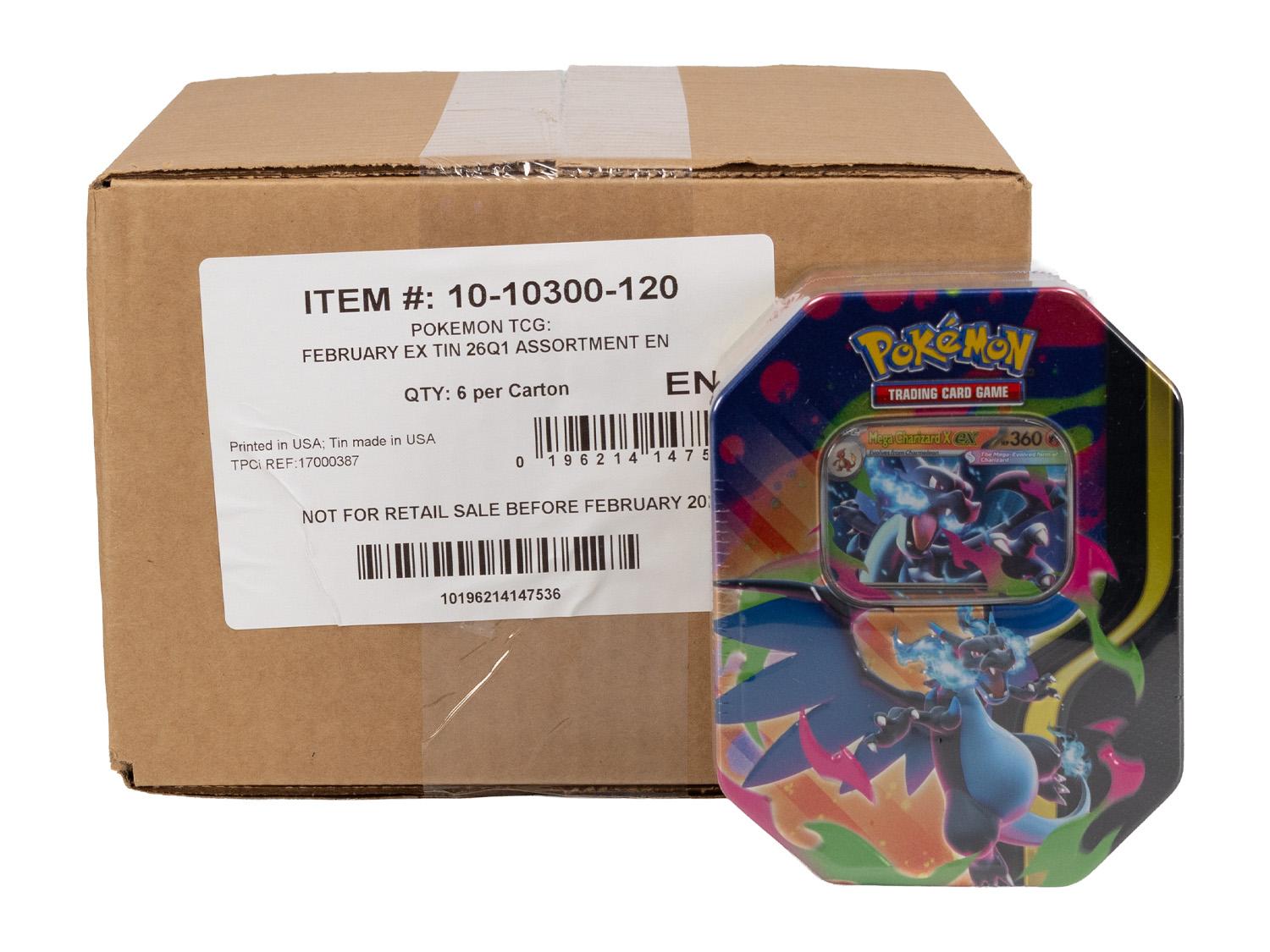 Pokémon TCG Mega Charizard EX Tin Case (6 Tins) – Factory Sealed Case