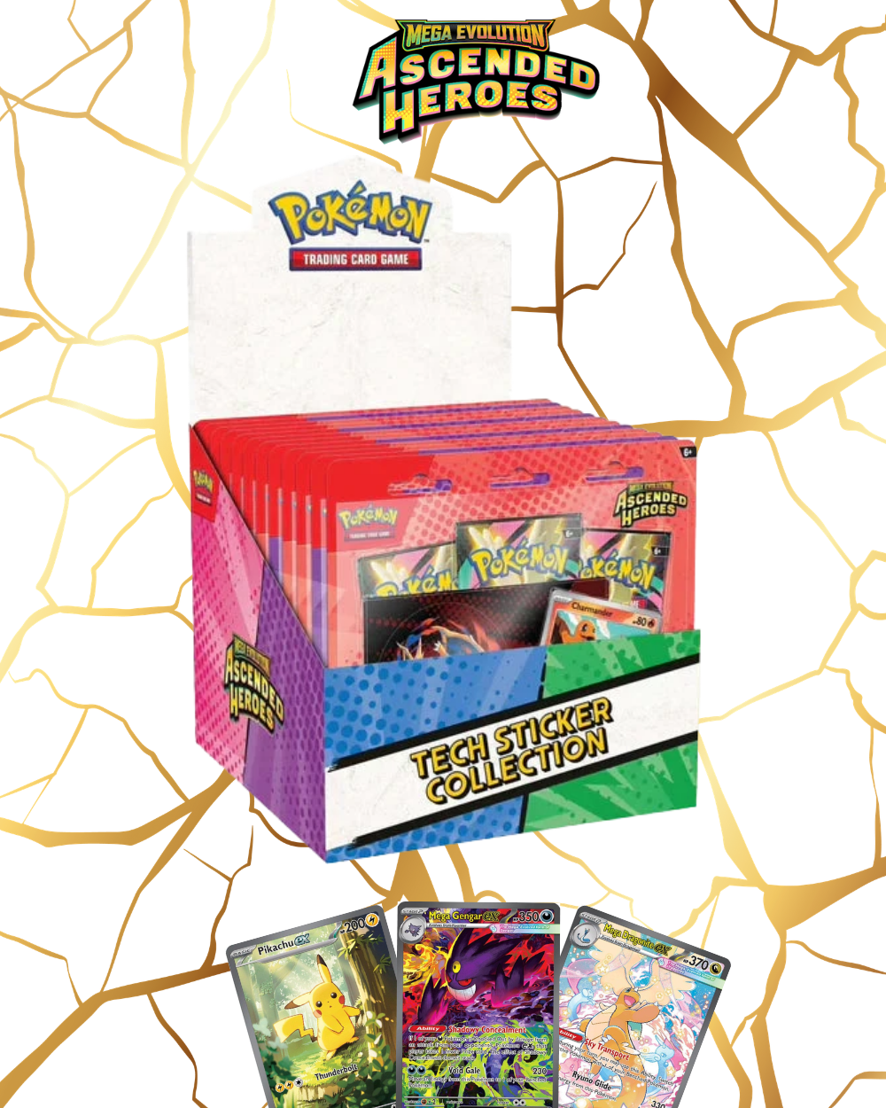 Pokémon TCG: Mega Evolution - Ascended Heroes Tech Sticker Collection Sealed Display