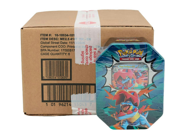 Pokémon TCG: Mega Evolution Ascended Heroes Mega ex Tin Case (6 Tins)
