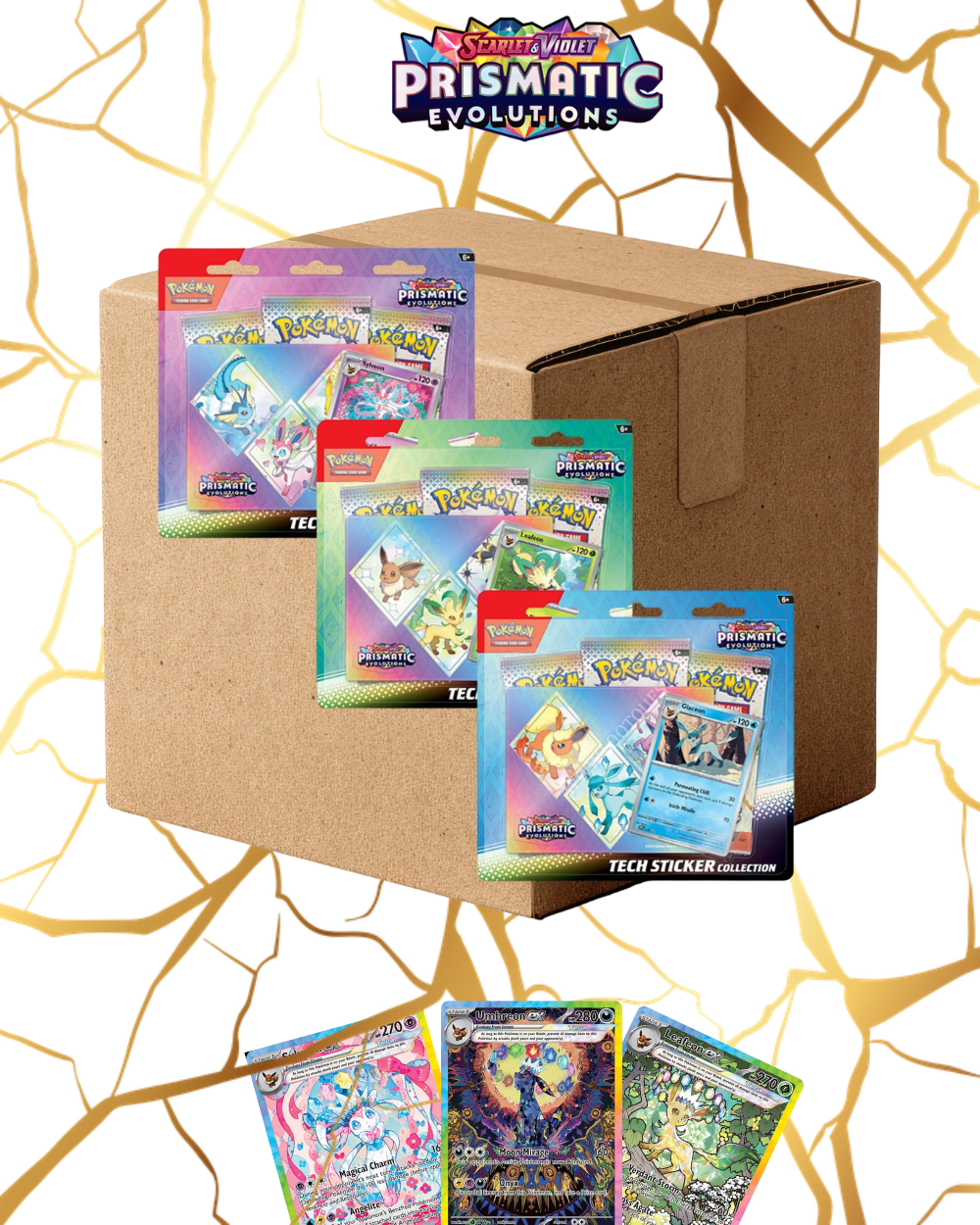 Pokémon TCG Prismatic Evolutions Tech Sticker Collection Sealed Case