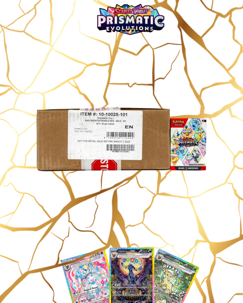 Pokémon TCG: Scarlet & Violet Prismatic Evolutions Booster Bundle Case (25 Bundles)