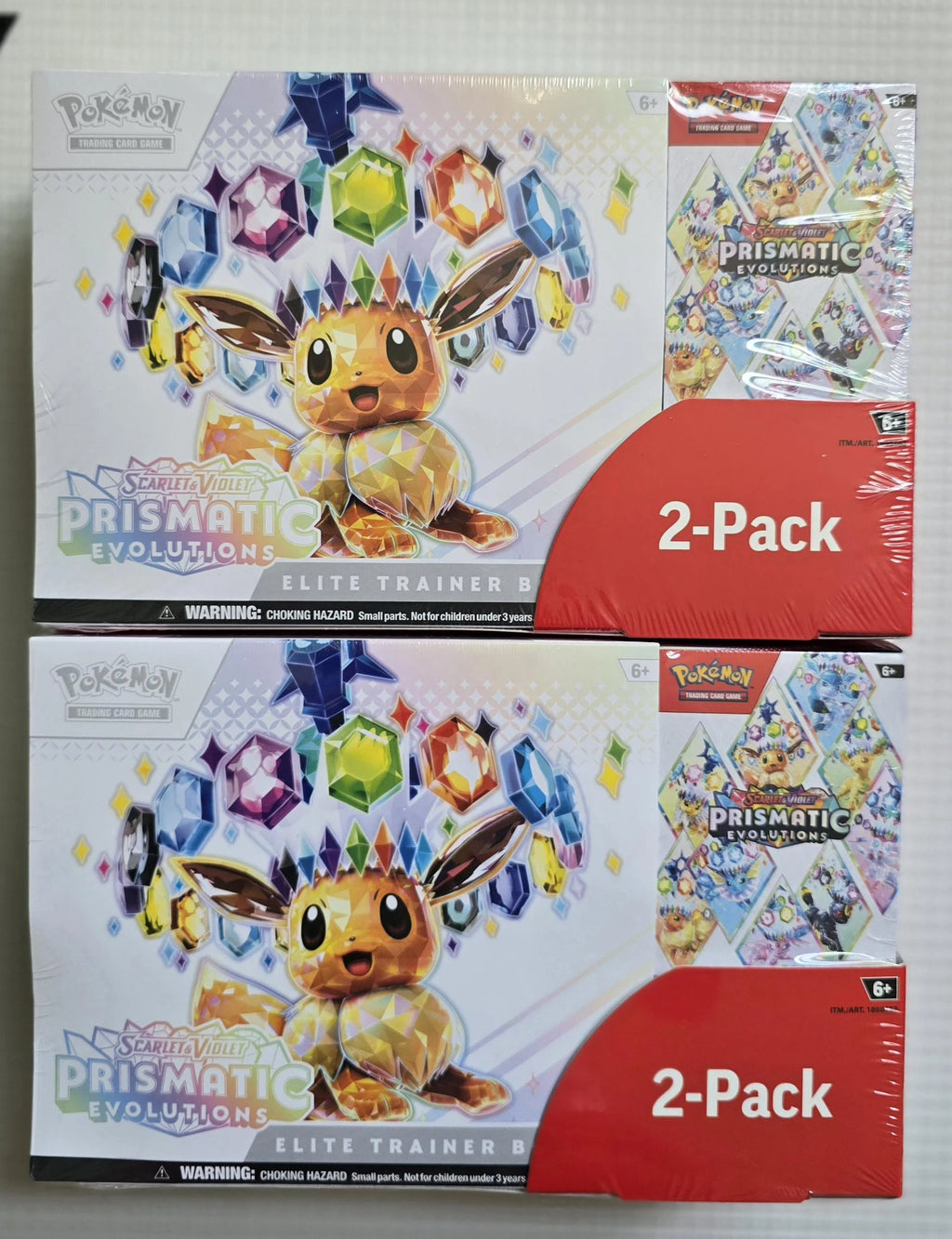 Pokémon TCG: Scarlet & Violet Prismatic Evolutions Costco ETB + Booster Bundle (2-Pack)