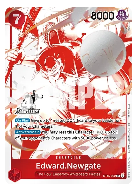 One Piece Card Game: Edward Newgate Promo (ST15-002) - 4th Anniversary Treasure Pack (English)