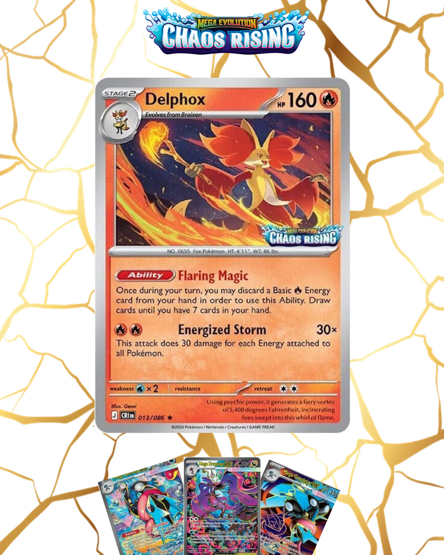 Pokémon TCG: Mega Evolution Chaos Rising Delphox Promo (013/086, Sealed Packet)