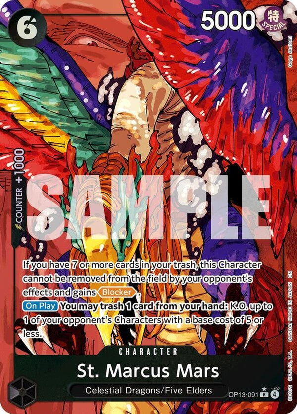 St. Marcus Mars OP13-091 Alternate Art - Carrying On His Will - One Piece Card Game Single
