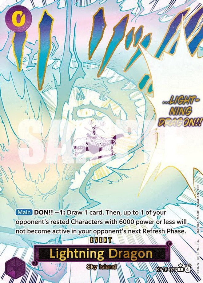 Lightning Dragon OP15-077 Alternate Art - Adventure on Kami's Island - One Piece Card Game Single