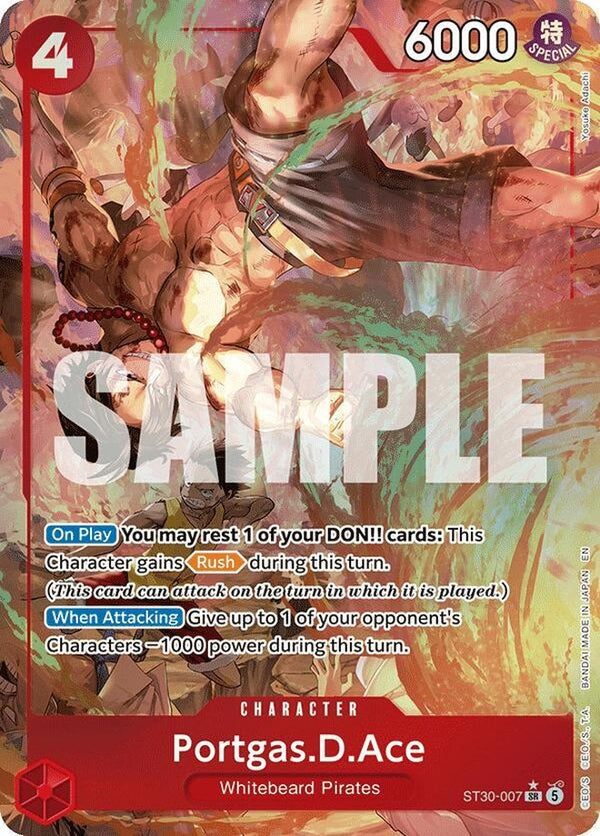 One Piece Card Game: Portgas.D.Ace (ST30-007) SR - Alternate Art Parallel - Starter Deck EX Luffy & Ace