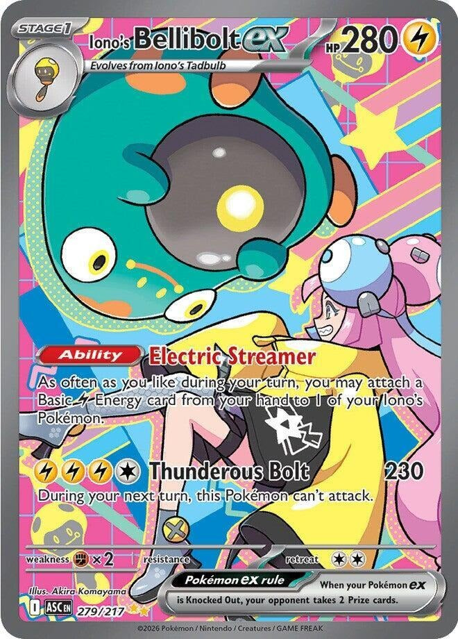 Pokémon TCG: Iono’s Bellibolt ex (279/217) - Special Illustration Rare - Ascended Heroes