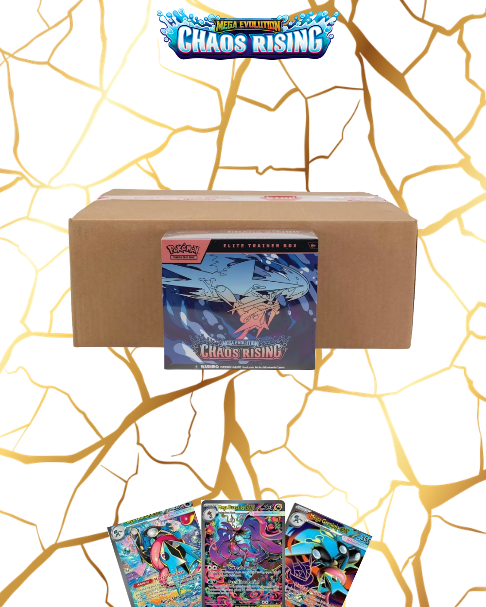 Pokémon TCG Mega Evolution Chaos Rising Elite Trainer Box Case (10 ETBs)