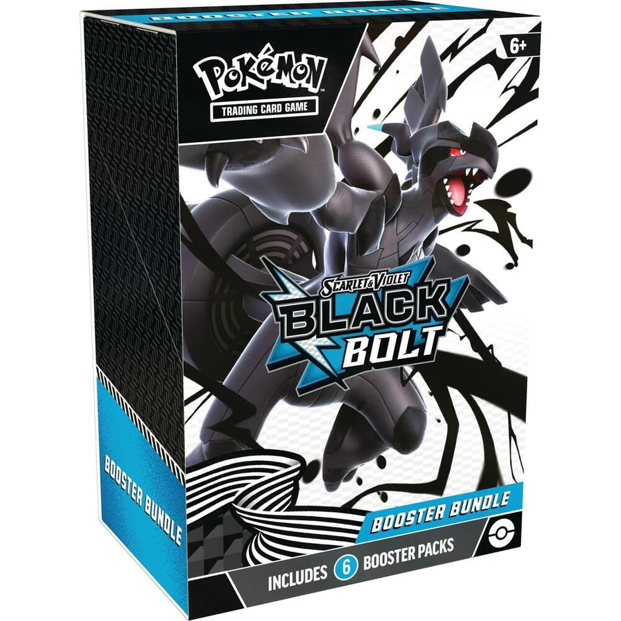Pokémon TCG Scarlet & Violet Black Bolt Booster Bundle box front with Zekrom, includes six booster packs