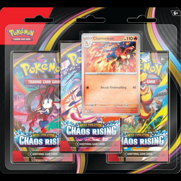Pokémon TCG: Mega Evolution - Chaos Rising 3 Booster Packs & Charmeleon Promo Card
