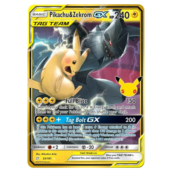 Pokémon TCG: 30th Celebration Classic Collection Pikachu & Zekrom GX (33/181)