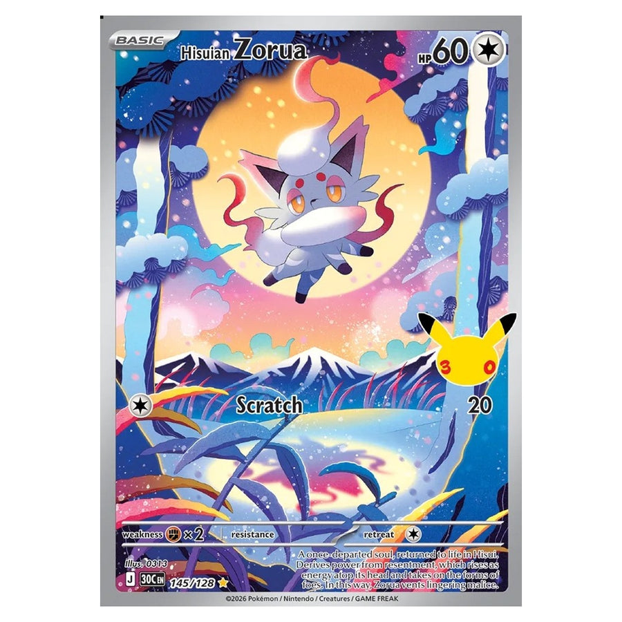 Pokémon TCG: 30th Celebration Hisuian Zorua (145/128 Illustration Rare)