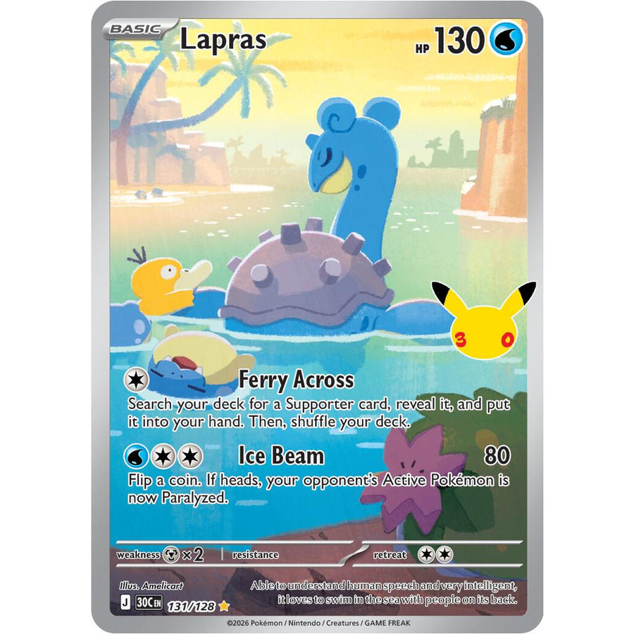 Pokémon TCG: 30th Celebration Lapras (131/128 Illustration Rare)