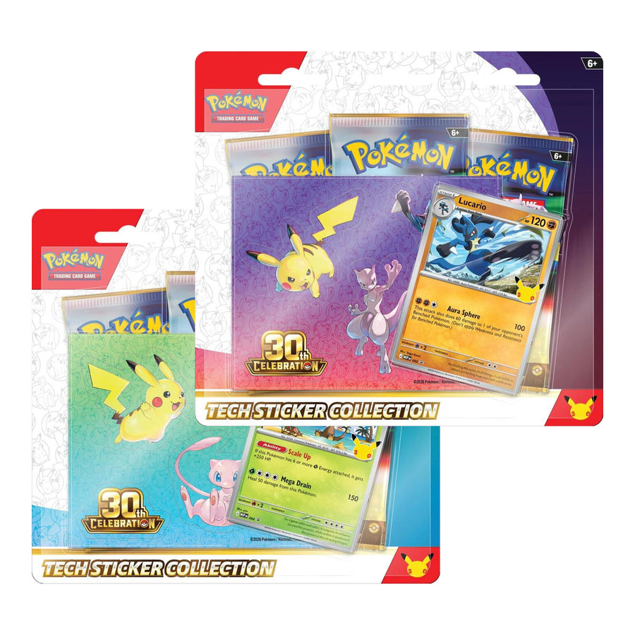 Pokémon TCG: 30th Celebration Sticker Blister - Day (Alolan Exeggutor) and Night (Lucario) blisters