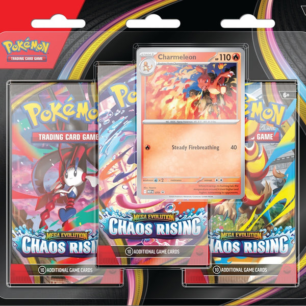 Pokémon TCG: Mega Evolution - Chaos Rising 3 Booster Packs & Charmeleon Promo Card