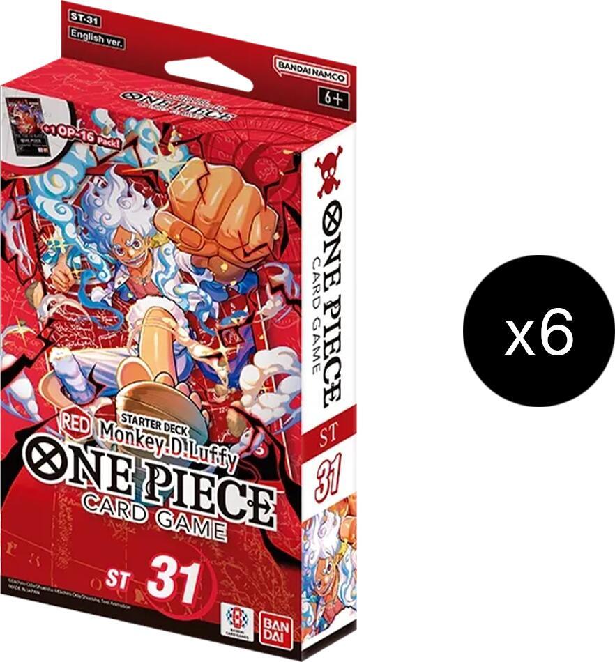 One Piece Card Game: STARTER DECK -RED Monkey.D.Luffy- [ST-31] - Sealed Display (6 Decks)