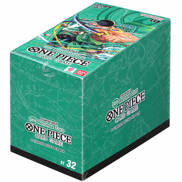 One Piece Card Game: STARTER DECK -GREEN Roronoa Zoro- [ST-32] - Sealed Display (6 Decks)