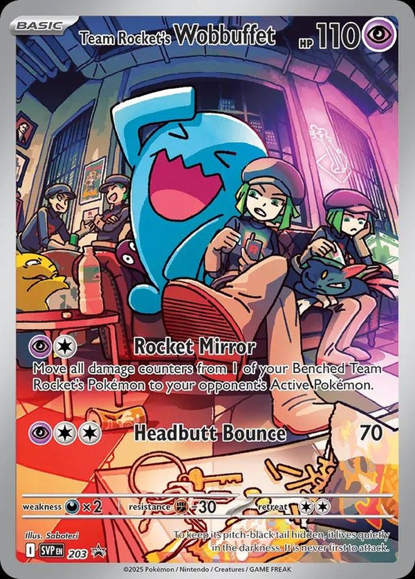 Pokémon TCG: Team Rocket's Wobbuffet (203) - Destined Rivals Elite Trainer Box Promo