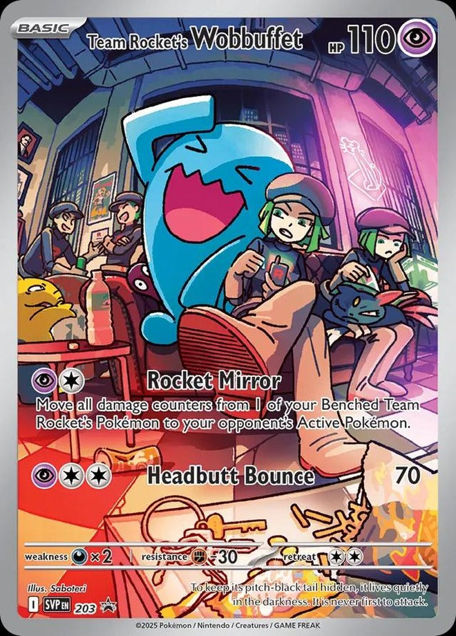 Pokémon TCG: Team Rocket's Wobbuffet (203) - Destined Rivals Elite Trainer Box Promo